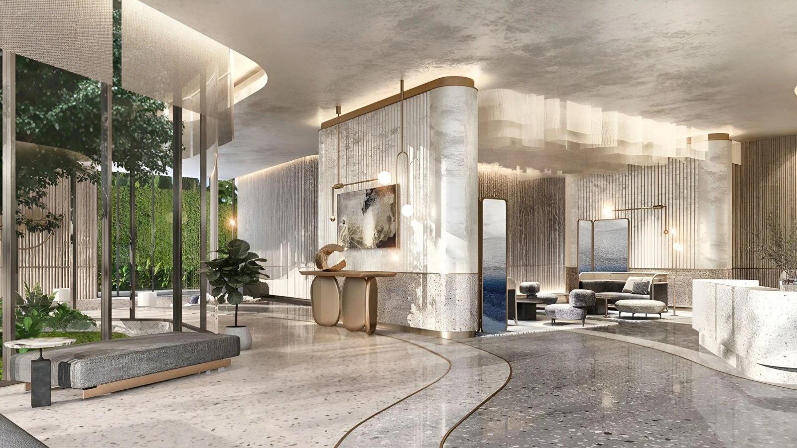 Arom Jomtien — arrival lobby interior