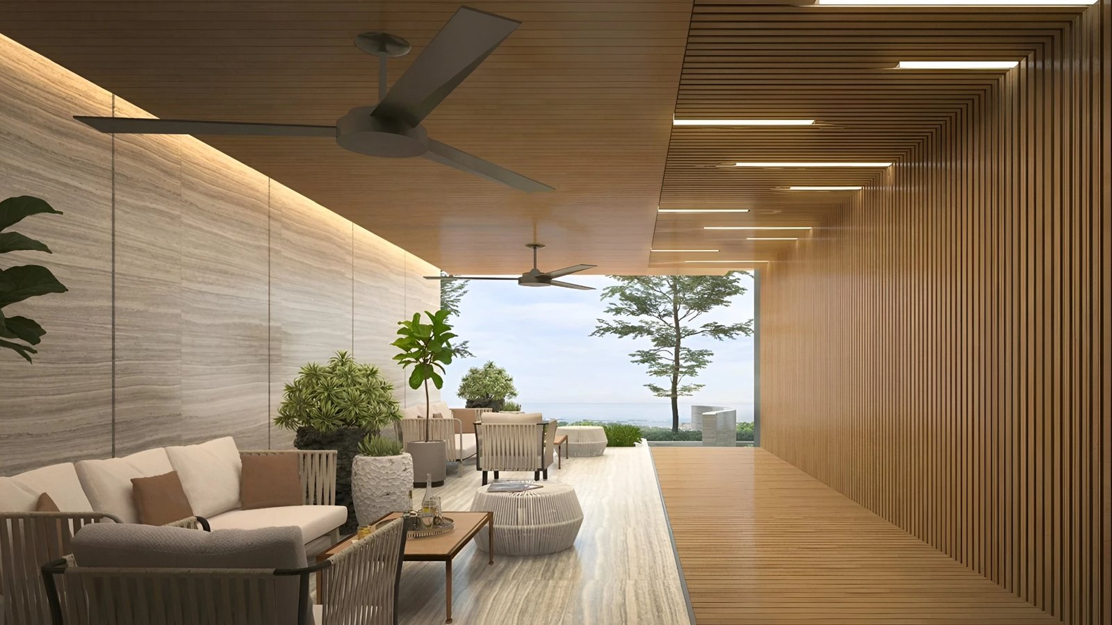 Arom Jomtien — covered rooftop terrace lounge