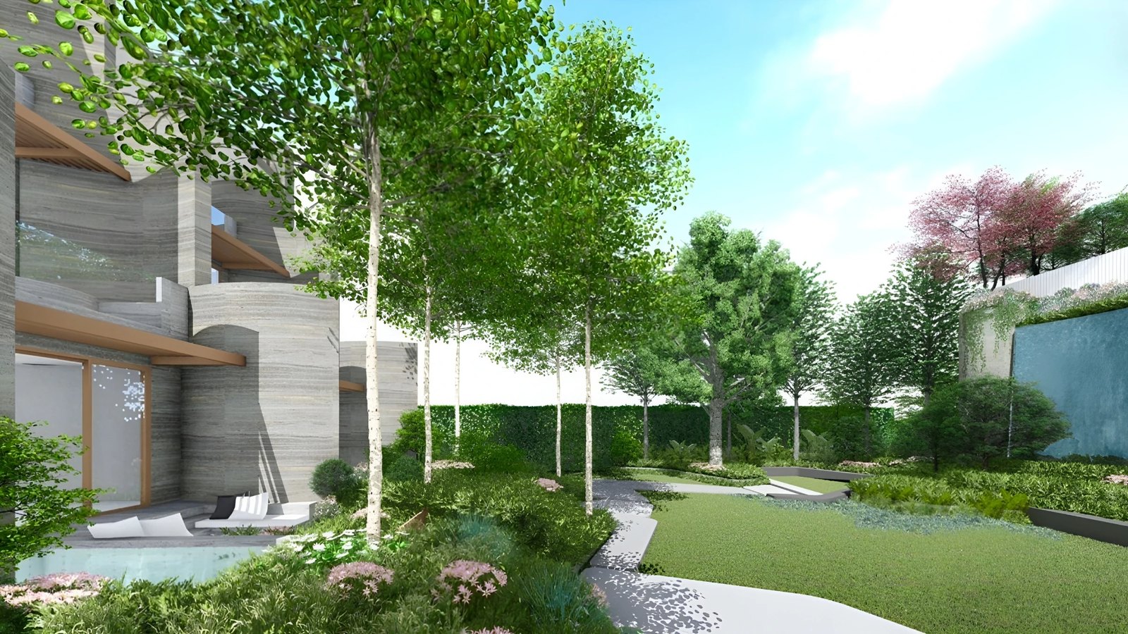 Arom Jomtien — landscaped grounds