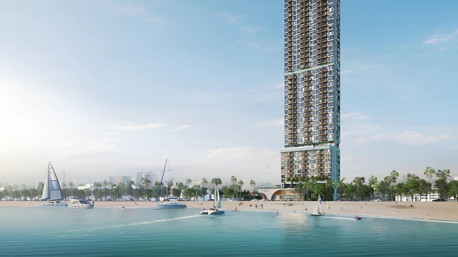 Arom Jomtien — beachfront view from the water